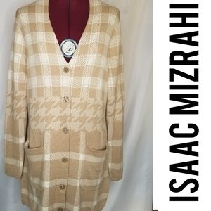 🍁3/$25 Isaac Mizrahi Houndstooth Button Cardigan